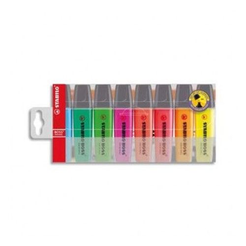 Stabilo Pochette De 8 Surligneurs Pointe Biseautée Assortis Boss