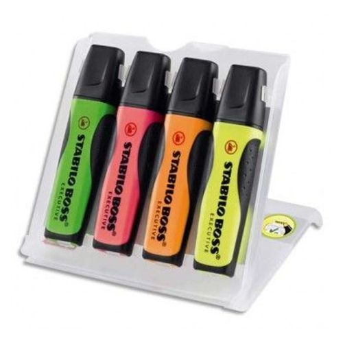 Stabilo Pochette De 4 Surligneurs Ink Jet Boss Executive Assortis De 73/4-1