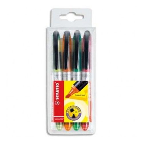 Stabilo Pochette De 4 Surligneurs Encre Liquide Navigator Assortis 545-4