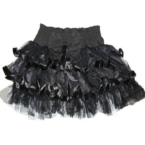 Jupe Gothique Volants Mignonne Dentelles Noire Rubans Froufrous Noeud Papillon. Rubans Coloris Noir, Rose, Écru Ou Blanc. Black Sugar Paris Déguisement Cosplay Manga Mode Lolita Et Gothique