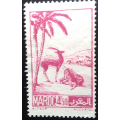 Timbre Maroc - Faune/Mammifères/Antilopes - 1945 Local Motives