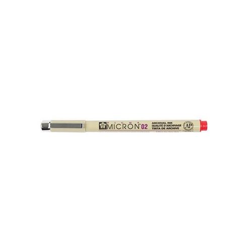 Sakura Feutre Fineliner Pigma Micron 02 Pte 0,3 Mm Rouge