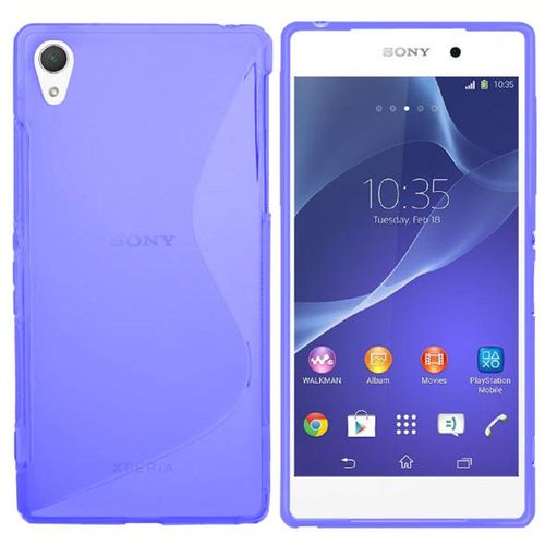 Coque Silicone Pour Sony Xperia T3 5.3" Gel Motif S Au Dos - Bleu