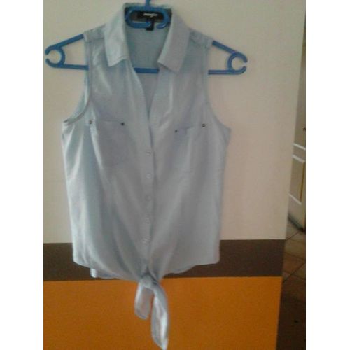 Top Jennyfer Manches Courtes Taille 36 Bleu Clair
