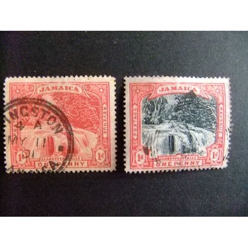 Jamaica 1900 - 01 Chutes De Llandovery Yvert N 31 / 32 Fu Wmk Crown Cc Couché