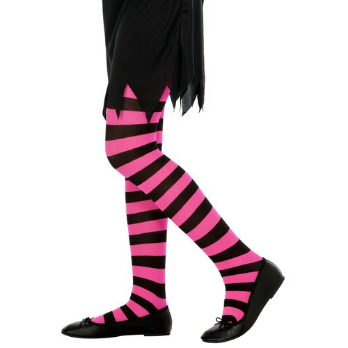 Collants Rayés Roses Et Noirs Enfant 1 À 3 Ans