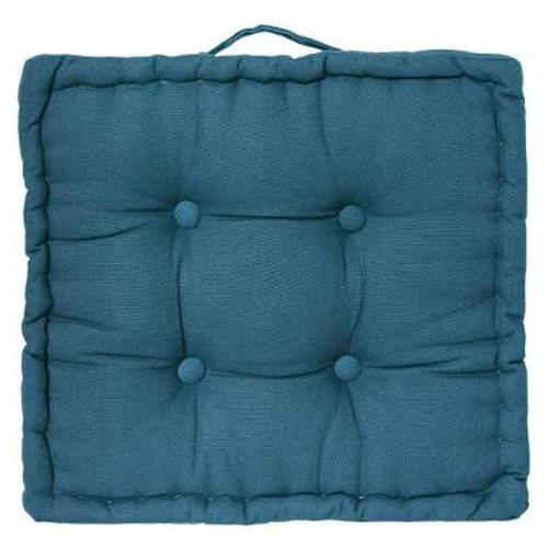 Coussin De Sol "Dorian" 40x40cm Bleu Canard