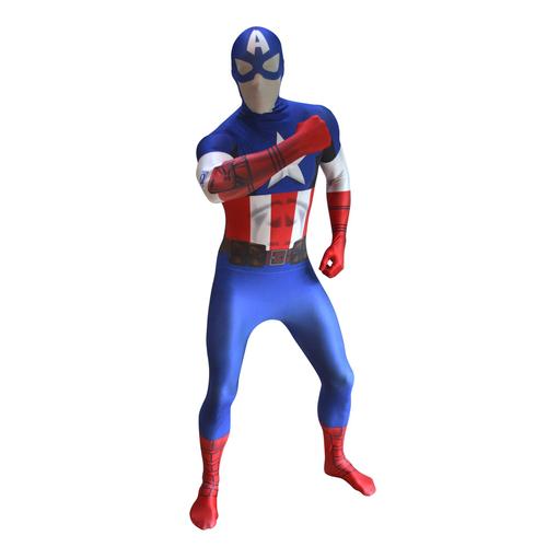 Déguisement Morphsuits Captain America Digital Adulte Xl - 1,80m À 1,90m