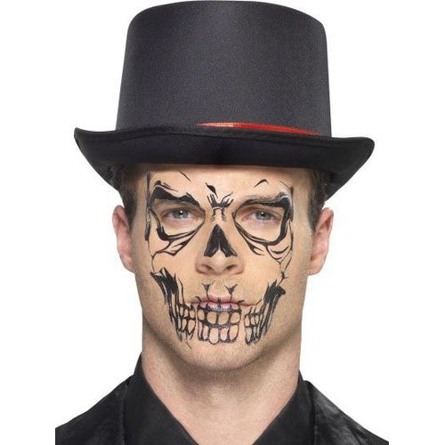 Tatouage Transfert Squelette Noir Adulte Halloween Taille Unique