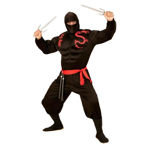 Déguisement Ninja Musclé Noir Garçon 11 À 13 Ans