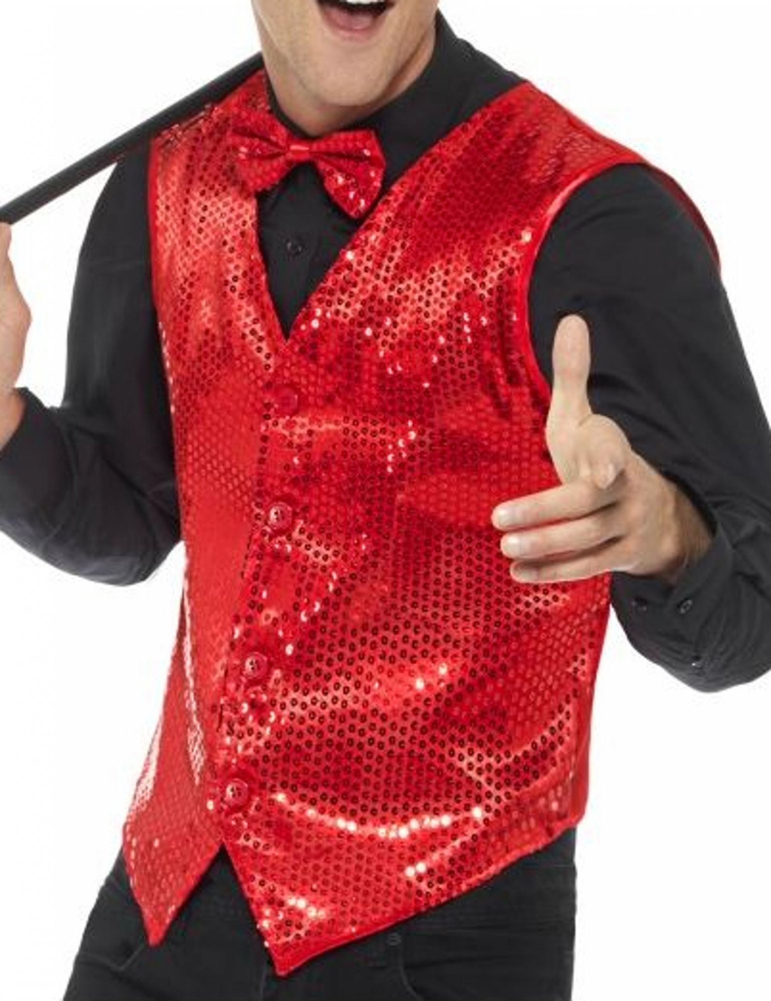 Gilet Rouge À Sequins Adulte Medium