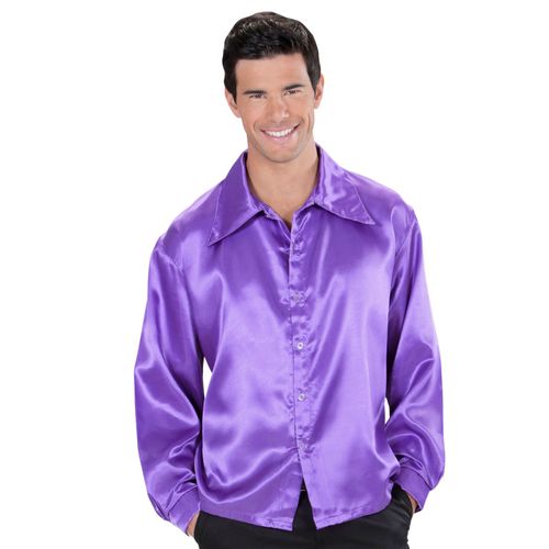 Chemise Satinée Violette Homme Small