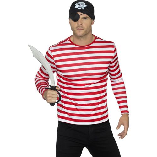 T-Shirt Rayé Rouge Et Blanc Adulte Medium