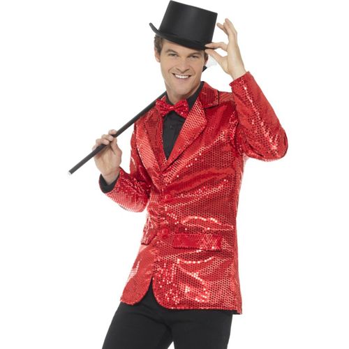 Veste Disco Rouge À Sequins Luxe Homme Medium