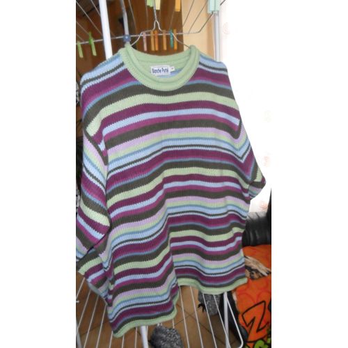 Pull Blanche Porte Acrylique 52 Multicolore