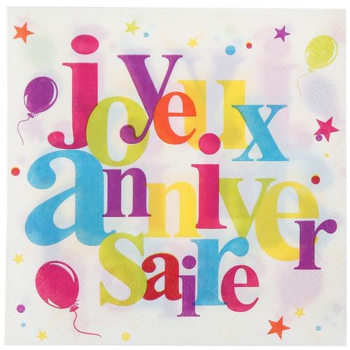 Serviettes Joyeux Anniversaire 'festif'