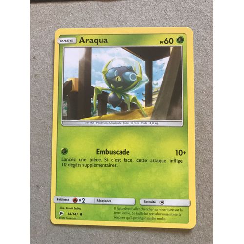 Carte Pokemon Soleil Et Lune 3 Ombres Ardentes Araqua 14/147