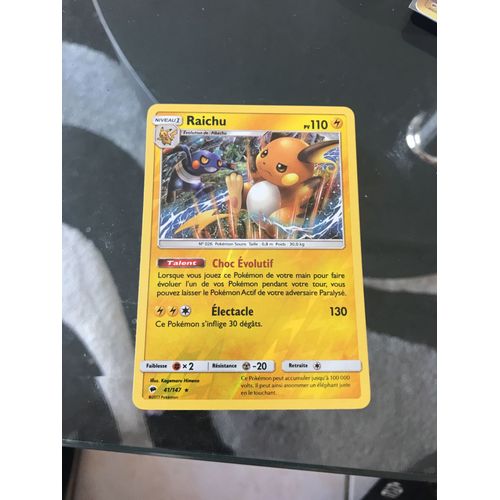 Carte Pokemon: Raichu 41/147 Soleil Et Lune 3 Rare Reverse