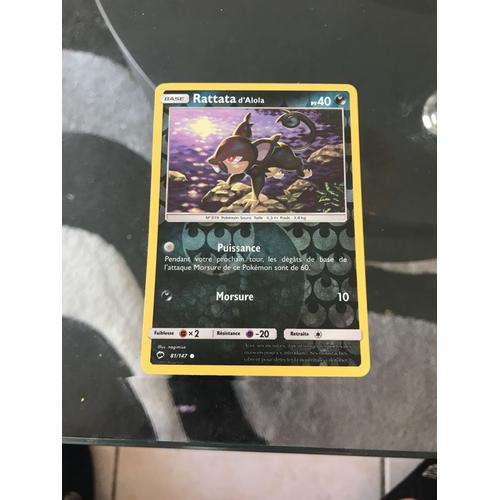 Carte Pokemon: Rattata D'alola 81/147 Commune Reverse Soleil Et Lune 3 Sl03