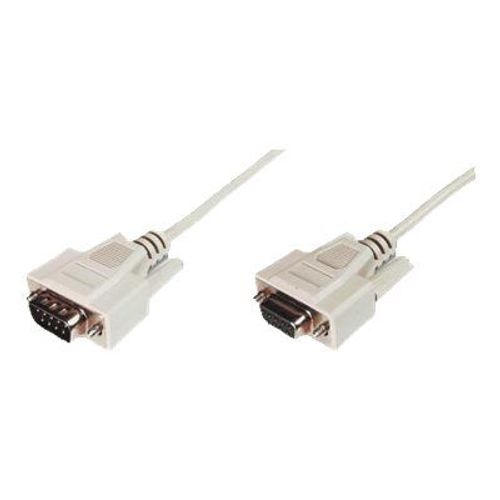 ASSMANN - Rallonge de câble série - DB-9 (F) pour DB-9 (M) - 2 m - moulé, vis moletées - beige
