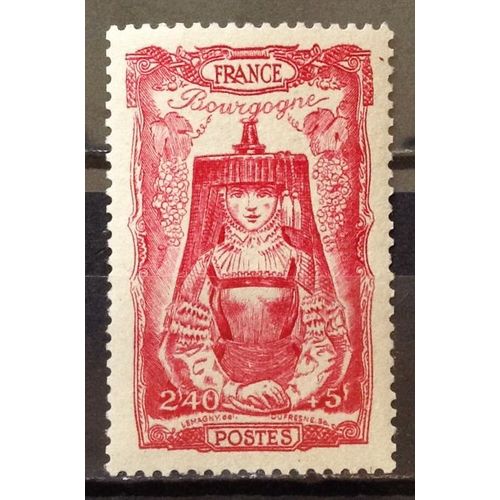 Coiffes Régionales - Bourgogne (Superbe N° 596) Neuf** Luxe (= Sans Trace De Charnière) - France Année 1943 - N18639