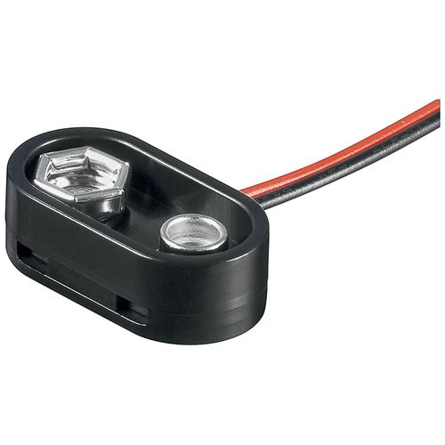 Goobay Support Batterie 9V Block à connecter Câble perdu 15 cm