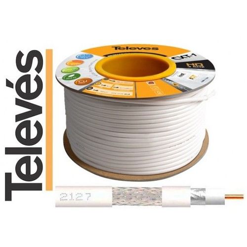 Televes CXT1 - Câble d'antenne en vrac - 100 m - coaxial - blanc