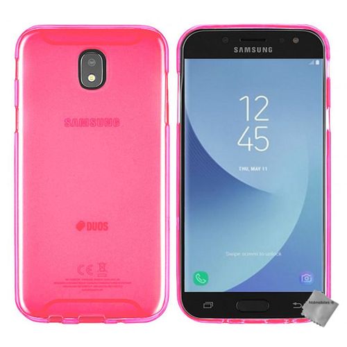 Housse Etui Coque Pochette Silicone Gel Fine Pour Samsung Galaxy J5 (2017) + Verre Trempe - Rose