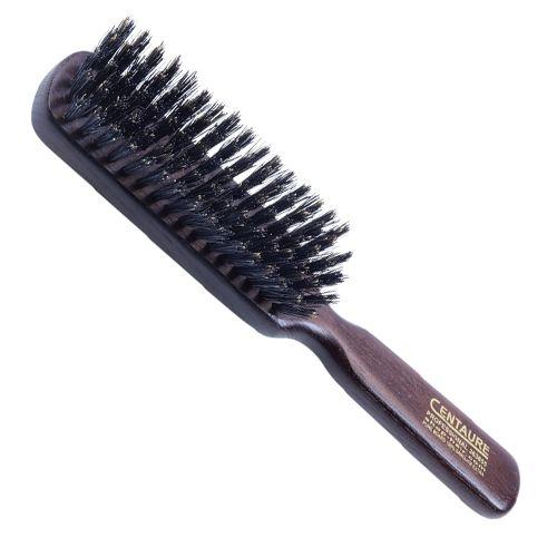 Brosse Cheveux Plate 100% Poils Sanglier, Bombage 5 Rangs 