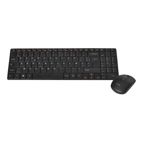 Suza Advance Combo - Ensemble clavier et souris - sans fil - 2.4 GHz - AZERTY - Français - noir