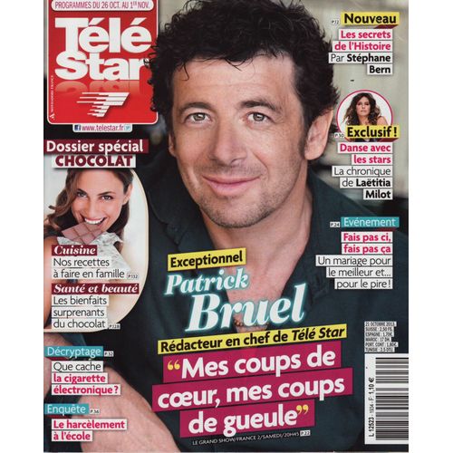 Télé Star / 21-10-2013 N°1934 : Patrick Bruel (2p) - Marcello Mastroianni (2p) - Damien Sargue (1p)