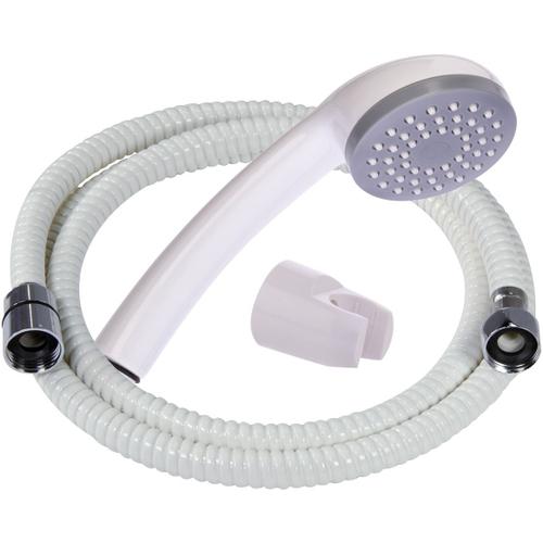 Kit de douche blanc Neptune - Douchette 70, flexible longueur 1,5 m et un support mural ABS