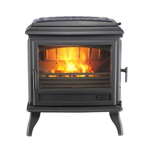 Poêle À Bois Fonte 7kw Anthracite 366149 Revin Top