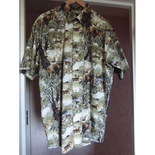 Chemise Chasseur Cerfs Très Beaux Motifs Red Head Usa Coton L Multicolore
