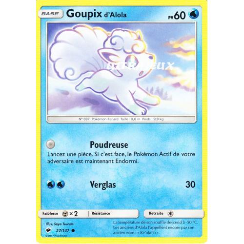 Pokémon - 27/178 - Goupix D'alola - Sl3 - Soleil Et Lune - Ombres Ardentes - Commune