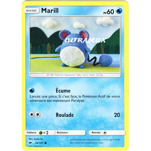 Pokémon - 34/178 - Marill - Sl3 - Soleil Et Lune - Ombres Ardentes - Commune