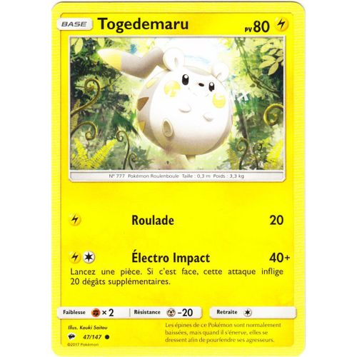 Pokémon - 47/178 - Togedemaru - Sl3 - Soleil Et Lune - Ombres Ardentes - Commune