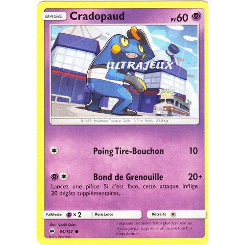 Pokémon - 54/178 - Cradopaud - Sl3 - Soleil Et Lune - Ombres Ardentes - Commune