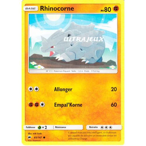 Pokémon - 65/178 - Rhinocorne - Sl3 - Soleil Et Lune - Ombres Ardentes - Commune