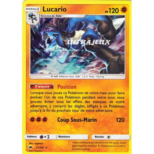Pokémon - 71/178 - Lucario - Sl3 - Soleil Et Lune - Ombres Ardentes - Holo Rare