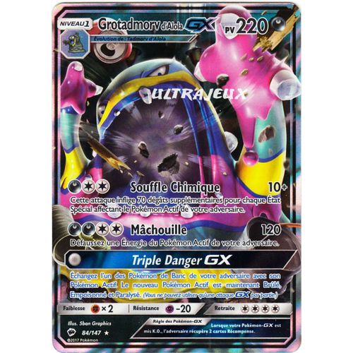 Pokémon - 84/178 - Sl3 - Soleil Et Lune - Ombres Ardentes - Grotadmorv D'alola Gx - Gx