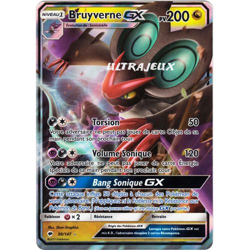 Pokémon - 99/178 - Sl3 - Soleil Et Lune - Ombres Ardentes - Bruyverne Gx - Gx