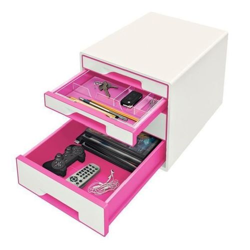 Leitz Wow - Bloc De Classement - 4 Tiroirs - Rose