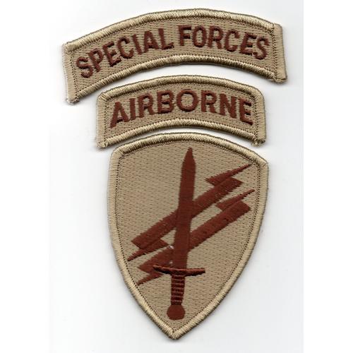 Lot De 3 Patchs - Special Forces - Airborne - Couleur Sable