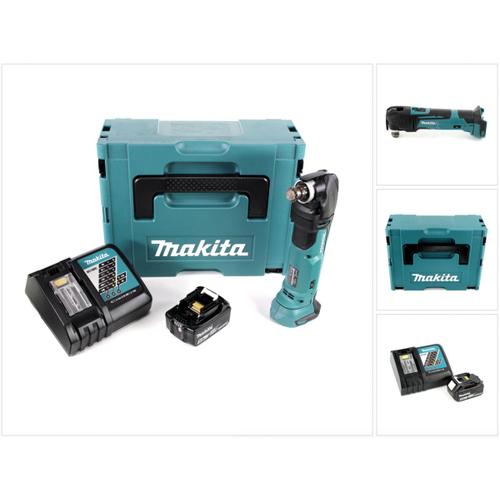 Makita DTM 51 RT1J 18V Li-Ion Découpeur-ponceur multifonctions sans fil avec boîtier Makpac + 1x Batterie BL 1850 5,0 Ah Li-Ion + Chargeur rapide DC 18 RC