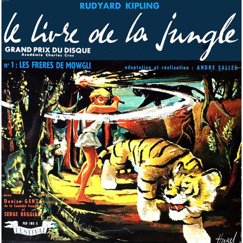 Serge Reggiani - Disque Vinyle 33 Tours De 25 Cm - Festival Fld 185 - "Les Frères De Mowgli" - Serge Reggiani, Michel Giannou, Julien Guiomar, Denise Gence, Jacques Dufilho, François Darbon, Etc,