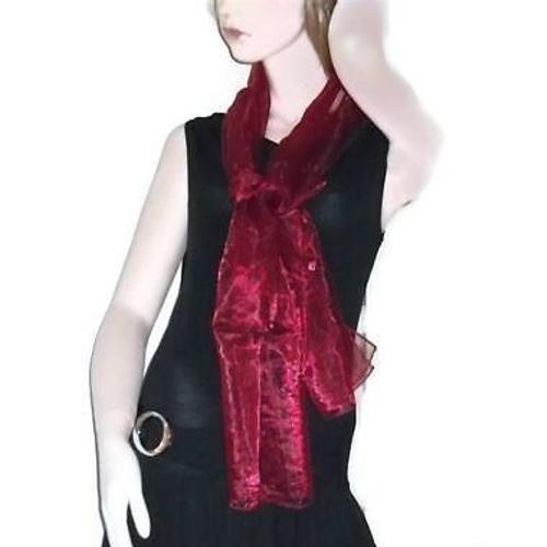 Châle Foulard Etole Echarpe Neuve Soyeuse Legere Chale Voile Organza Rouge Fonce Uni Fluide Chatoyant Irise Noeud Cravate Chouchou Accesssoire De Mode Feminin Anthracite Decoratif Chic Neuf Uni Mode