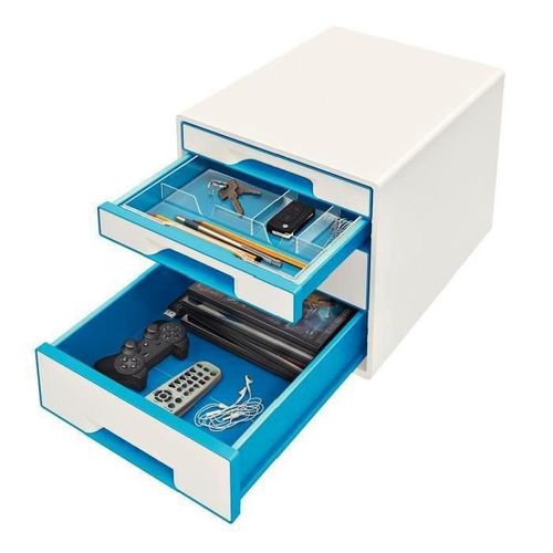 Leitz Wow - Bloc De Classement - 4 Tiroirs - Bleu