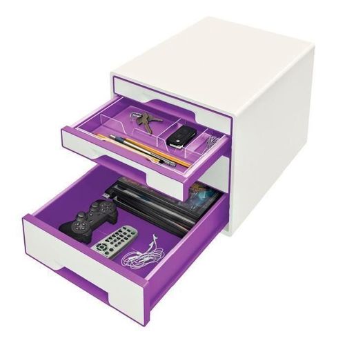 Leitz Wow - Bloc De Classement - 4 Tiroirs - Violet