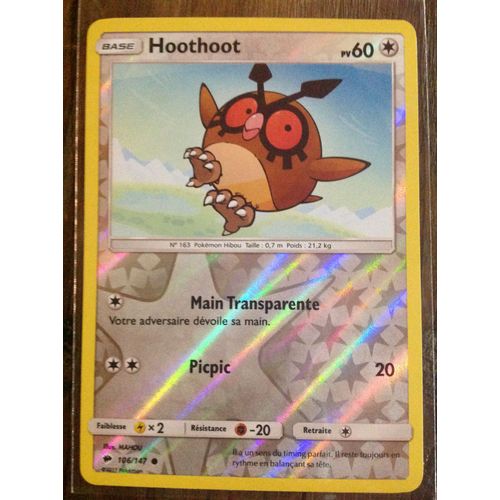 Hoothoot Reverse 106/147 Soleil Et Lune Ombres Ardentes